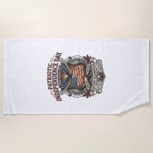 Patriotic Rust Flag Survivor Zombie Apocalypse Fre Beach Towel