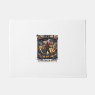 Patriotic Rust Flag Survivor Zombie Apocalypse Fre Doormat