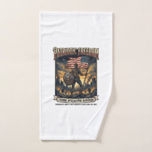 Patriotic Rust Flag Survivor Zombie Apocalypse Fre Hand Towel