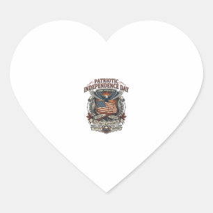Patriotic Rust Flag Survivor Zombie Apocalypse Fre Heart Sticker
