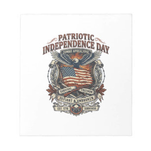 Patriotic Rust Flag Survivor Zombie Apocalypse Fre Notepad