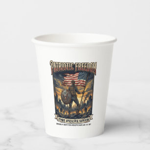 Patriotic Rust Flag Survivor Zombie Apocalypse Fre Paper Cups
