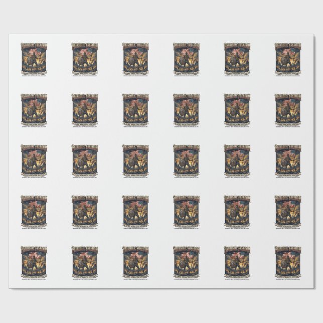 Patriotic Rust Flag Survivor Zombie Apocalypse Fre Wrapping Paper (Flat)