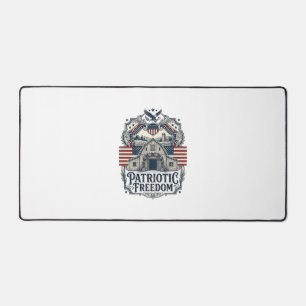 Patriotic Rustic Barn Wedding Desk Mat