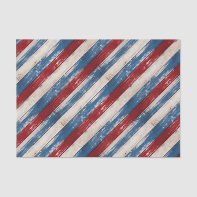 Patriotic Rustic Wood Planks Tissue Paper (Front)