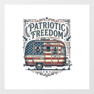 Patriotic RV Camper Vector Graphic Tee