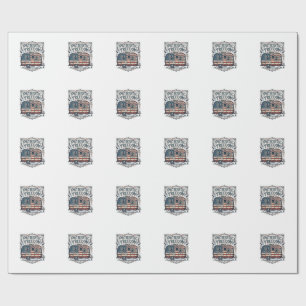 Patriotic RV Camper Vector Graphic Tee Wrapping Paper