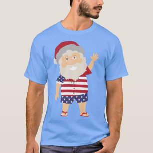 Patriotic Santa 4th Of July American christmas in T-Shirt