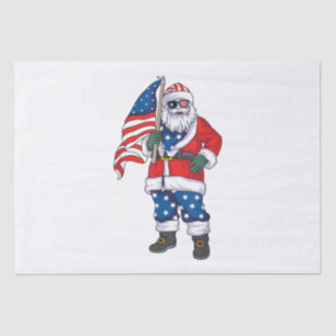 Patriotic Santa American Christmas 4th Of July San Tissue Paper
