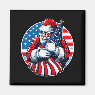 Patriotic Santa Claus For Men Women Usa Flag Chris Magnet