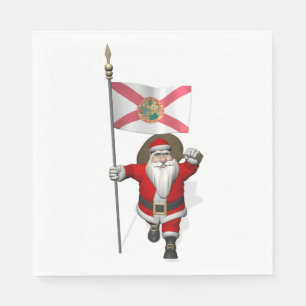 Patriotic Santa Claus Visiting Florida Napkin