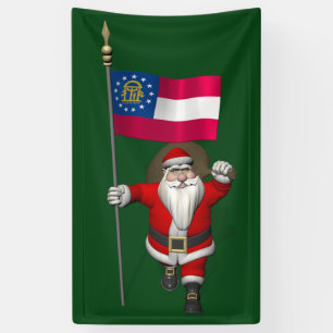 Patriotic Santa Claus Visiting Georgia Banner