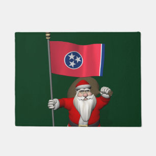 Patriotic Santa Claus Visiting Tennessee Doormat