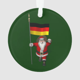 Patriotic Santa Claus With Ensign Of Germany Ornament