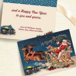 Patriotic Santa Merry Christmas Card