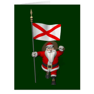 Patriotic Santa With Ensign Of Alabama