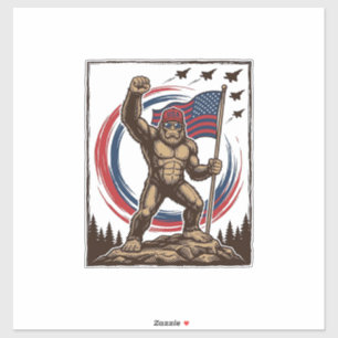 Patriotic Sasquatch Flag Vintage