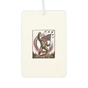 Patriotic Sasquatch Flag Vintage Car Air Freshener