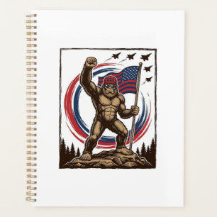 Patriotic Sasquatch Flag Vintage Planner
