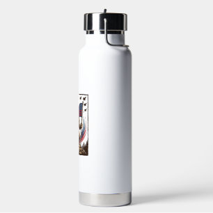 Patriotic Sasquatch Flag Vintage Water Bottle