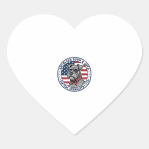 Patriotic Schnauzer Dog Vintage Heart Sticker