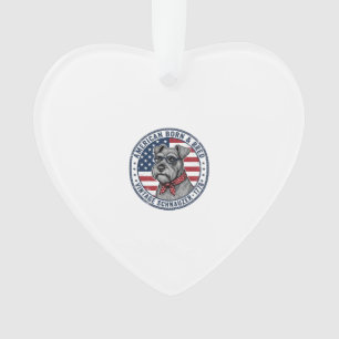 Patriotic Schnauzer Dog Vintage Ornament