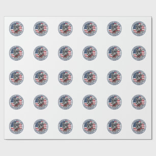 Patriotic Schnauzer Dog Vintage Wrapping Paper