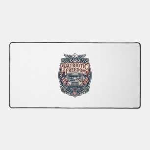 Patriotic School Bus Driver Desk Mat