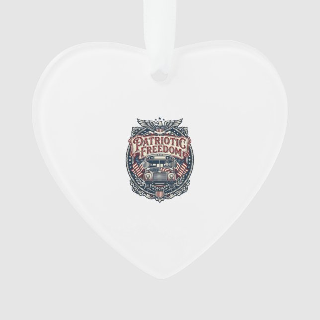 Patriotic School Bus Driver Ornament (Front)