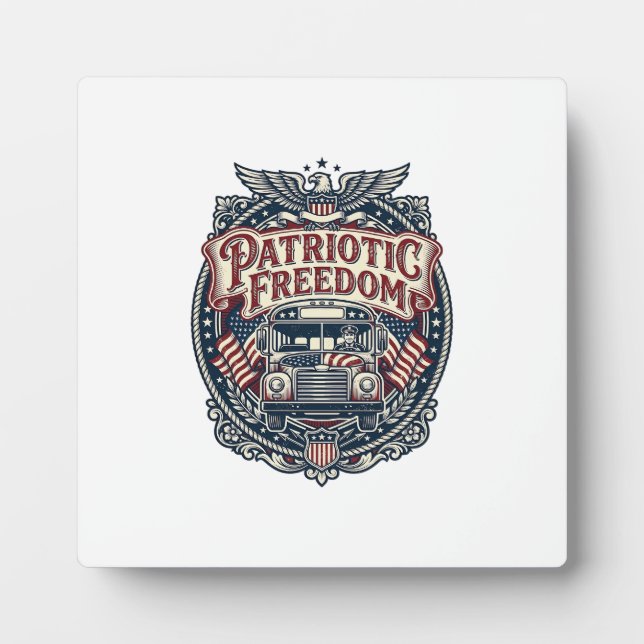Patriotic School Bus Driver Plaque (Front)
