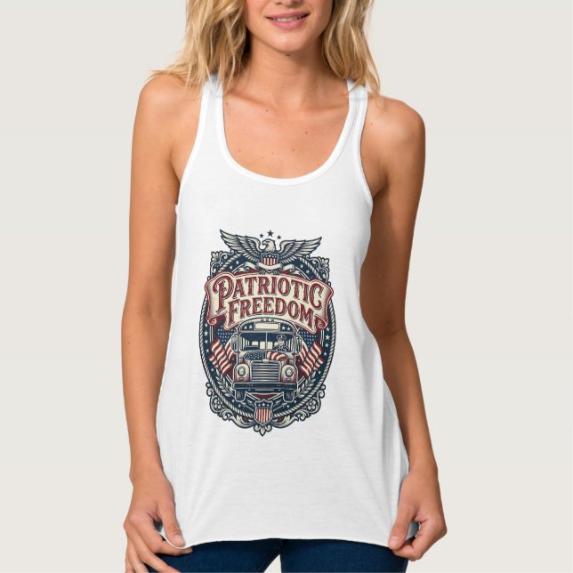 Patriotic School Bus Driver Singlet (Front)