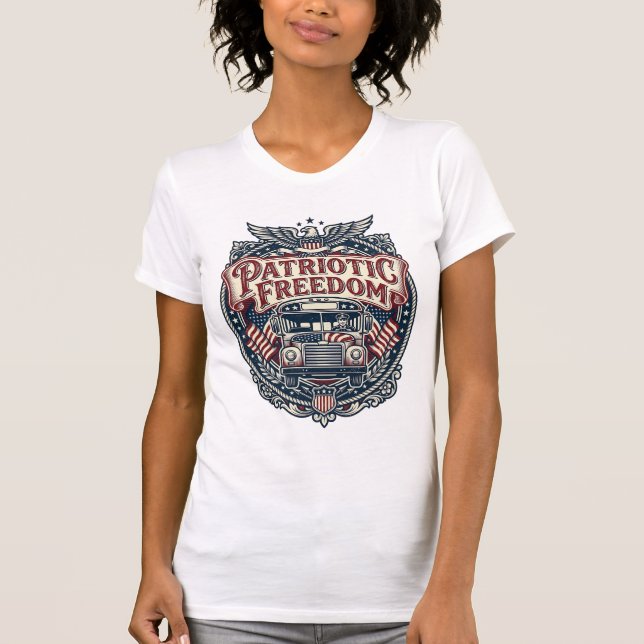 Patriotic School Bus Driver T-Shirt (Front)