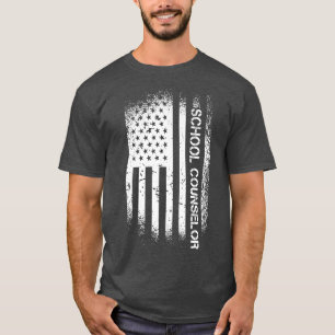 Patriotic School Counsellor With American Flag Pre T-Shirt