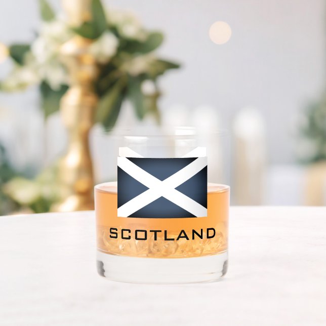 Patriotic Scottish flag custom whiskey drink glass (Insitu (Wedding))