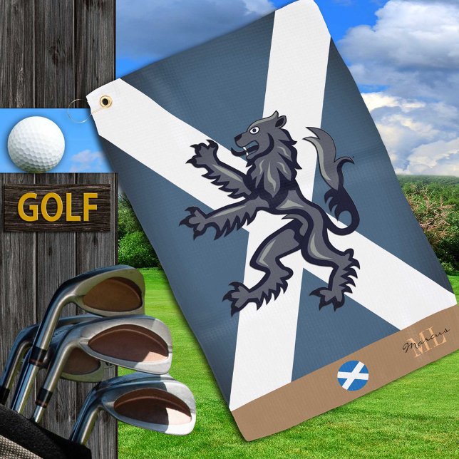 Patriotic Scottish flag golf towel monogrammed (Creator Uploaded)