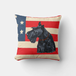 Patriotic Scottish Terrier Pillow