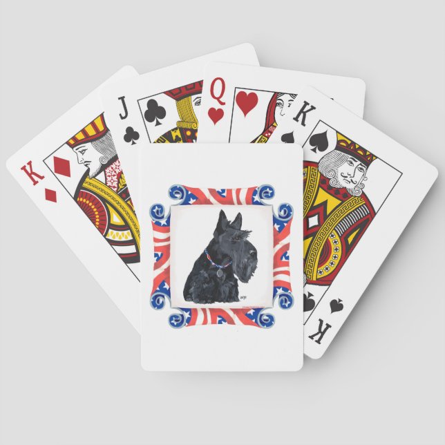 Patriotic Scottish Terrier Playing Cards (Back)
