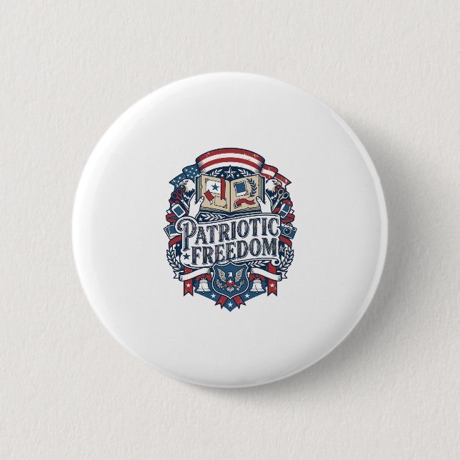 Patriotic Scrapbooker Vector Graphic Tee_1 6 Cm Round Badge (Front)