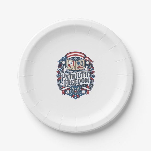 Patriotic Scrapbooker Vector Graphic Tee_1 Paper Plate (Front)