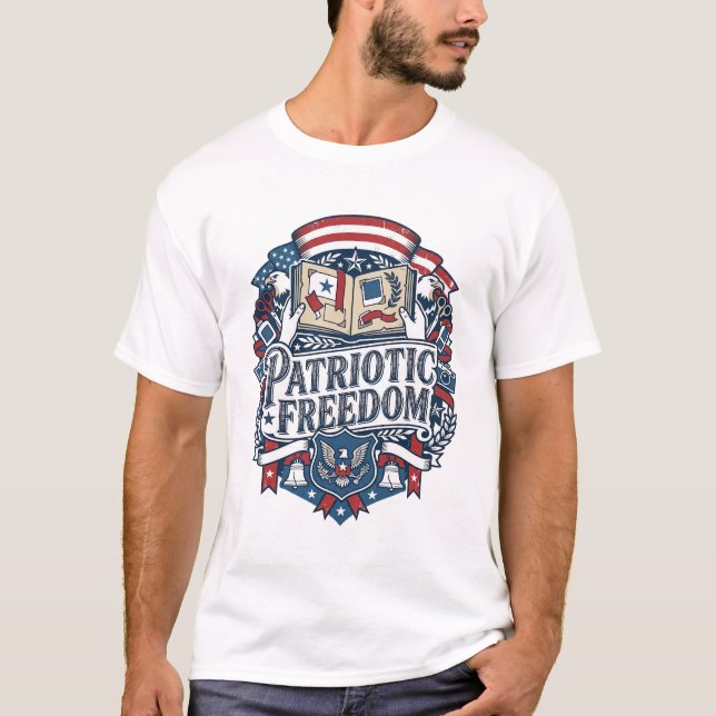 Patriotic Scrapbooker Vector Graphic Tee_1 T-Shirt (Front)