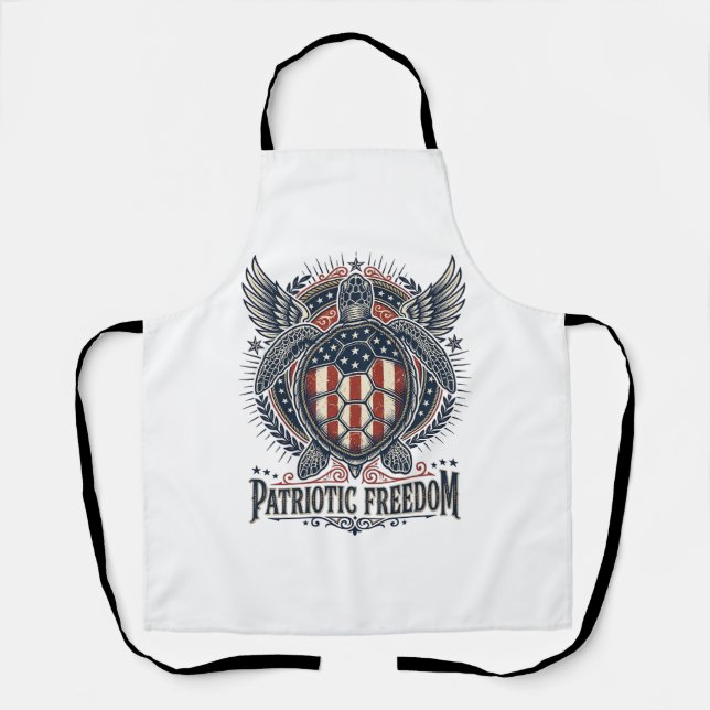  Patriotic Sea Turtle Apron (Front)