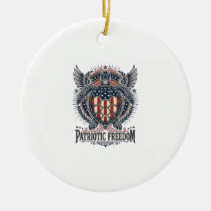 Patriotic Sea Turtle Ceramic Tree Decoration