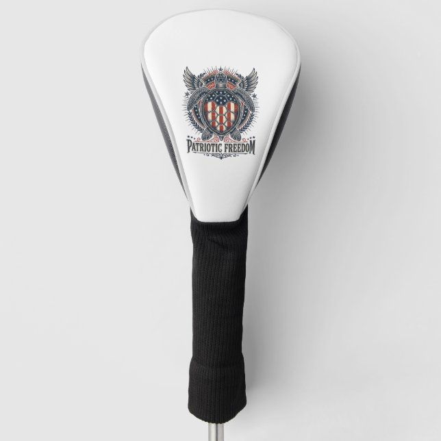  Patriotic Sea Turtle Golf Head Cover (Front)