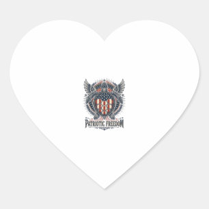 Patriotic Sea Turtle Heart Sticker