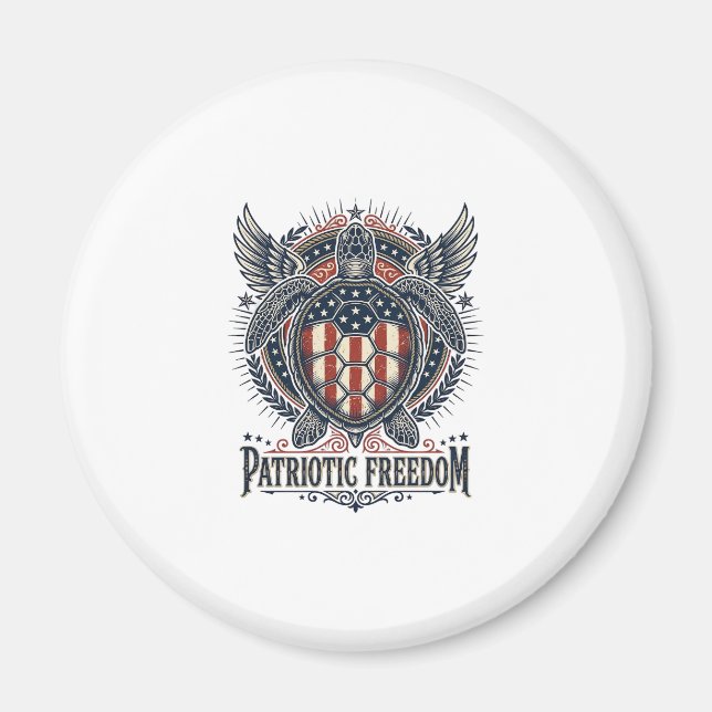  Patriotic Sea Turtle Magnet (Front)