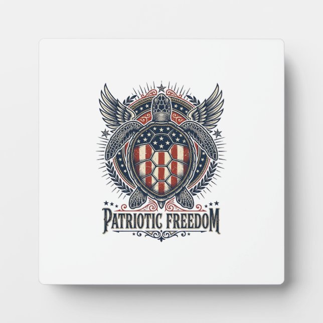  Patriotic Sea Turtle Plaque (Front)