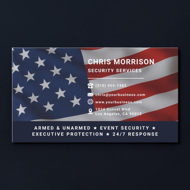 Patriotic Security Services Professional Business Card (Creator Uploaded)