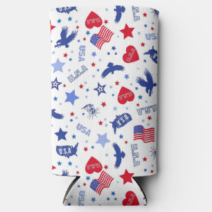 Patriotic Seltzer Can Cooler