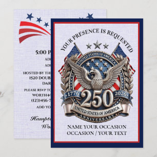 Patriotic Semiquintennial Invitation