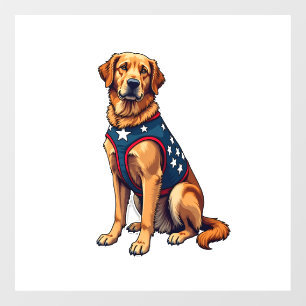 Patriotic Service Dog Golden Retriever Shirt